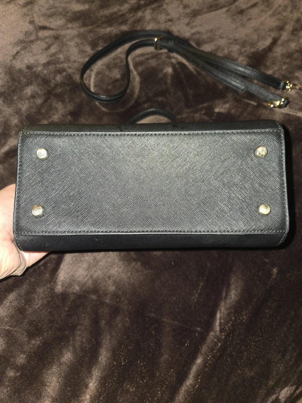 Kate Spade Black Leather Satchel with Removable Strap